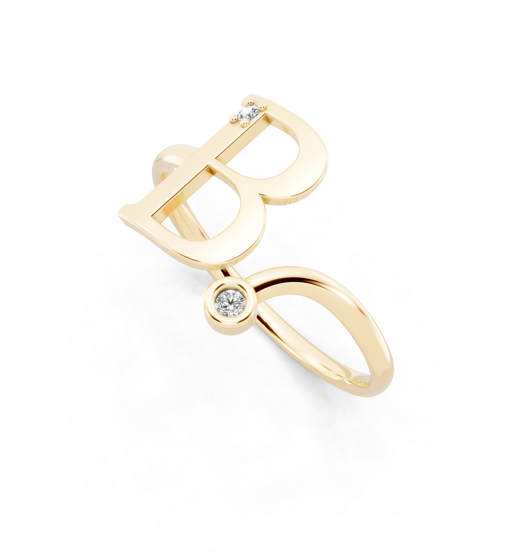 The Aurielle Twin Arc Ring with Round White Lab Created Diamonds