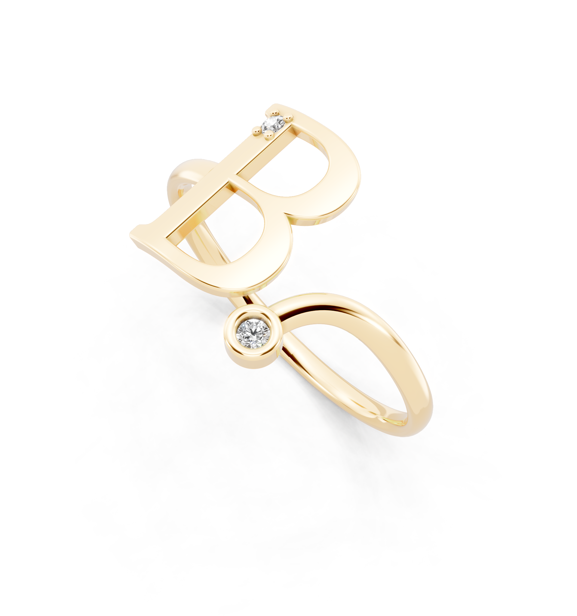 The Aurielle Twin Arc Ring with Round White Lab Created Diamonds