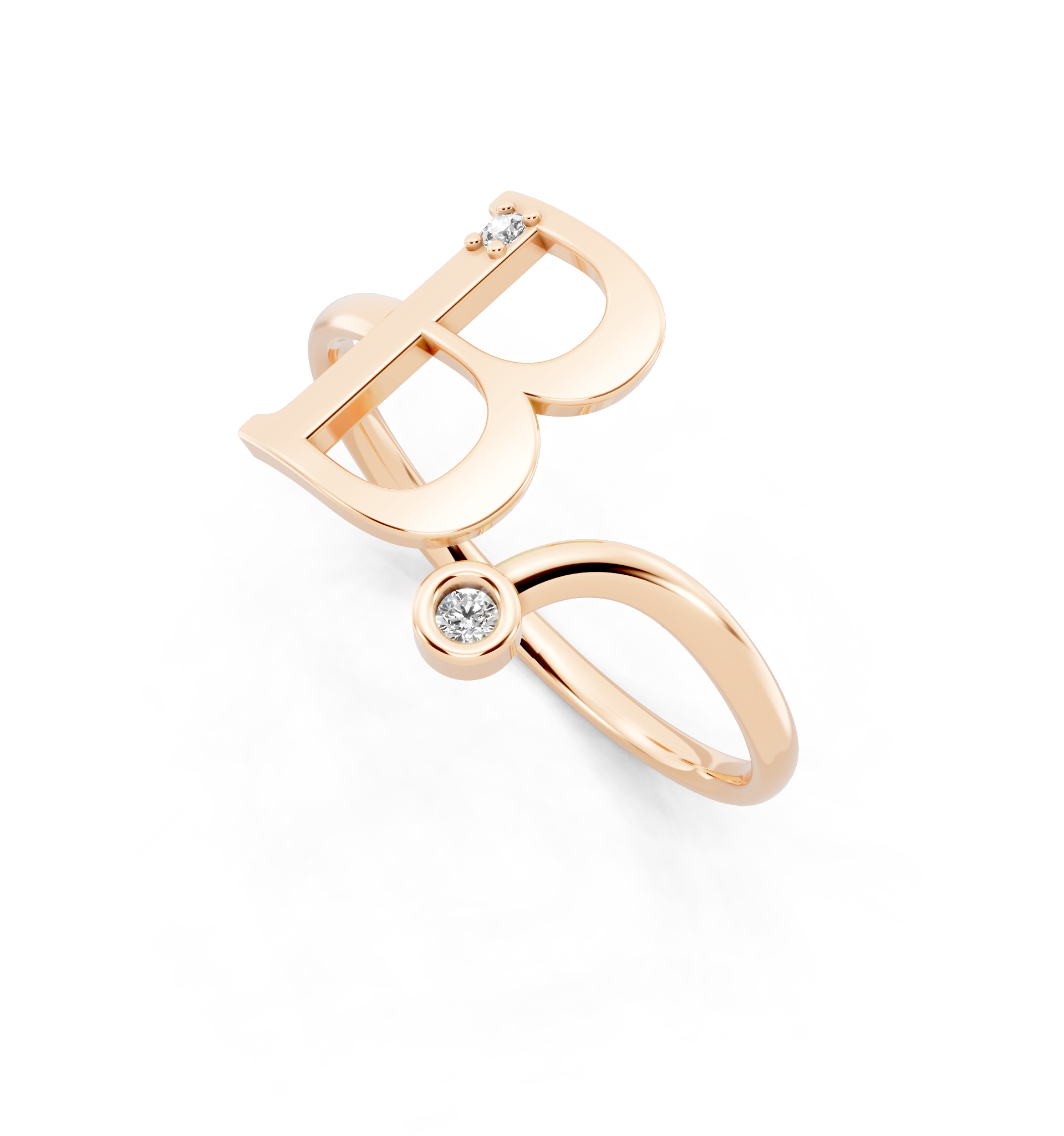 The Aurielle Twin Arc Ring with Round White Lab Created Diamonds