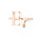 The Aurielle Twin Arc Ring with Round White Lab Created Diamonds
