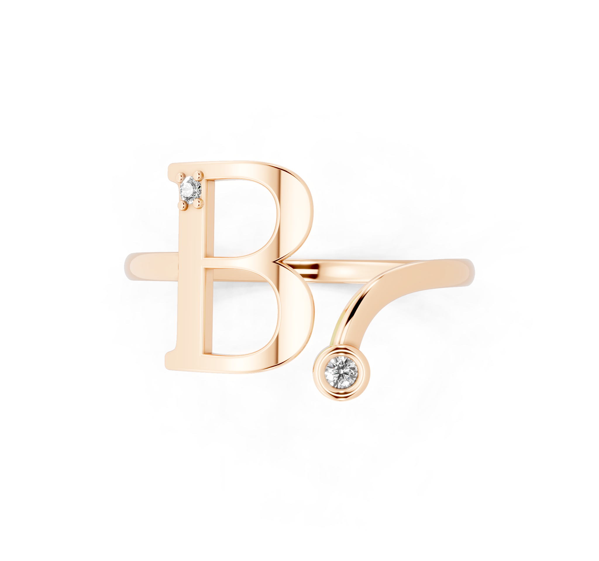 The Aurielle Twin Arc Ring with Round White Lab Created Diamonds