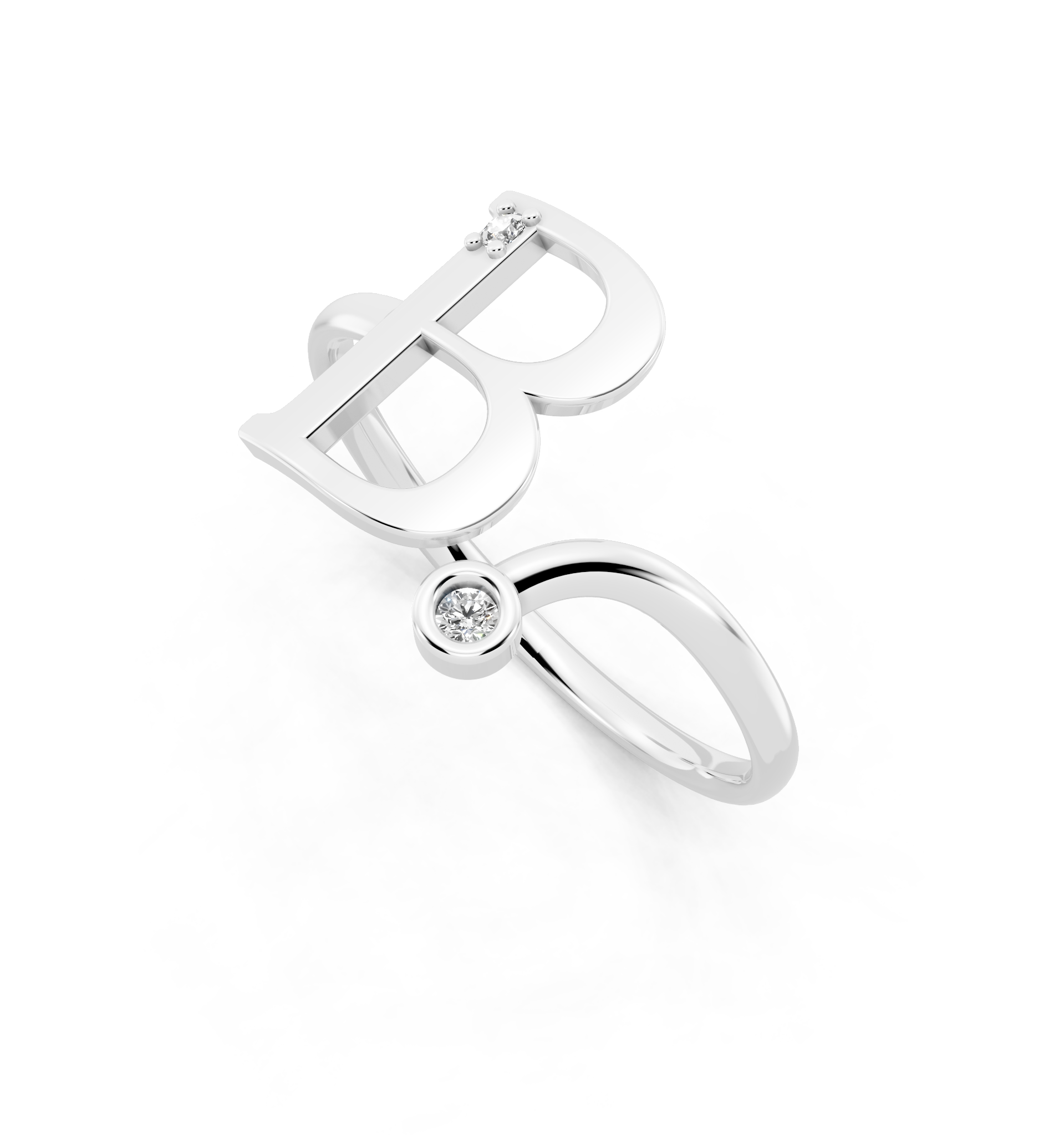 The Aurielle Twin Arc Ring with Round White Lab Created Diamonds