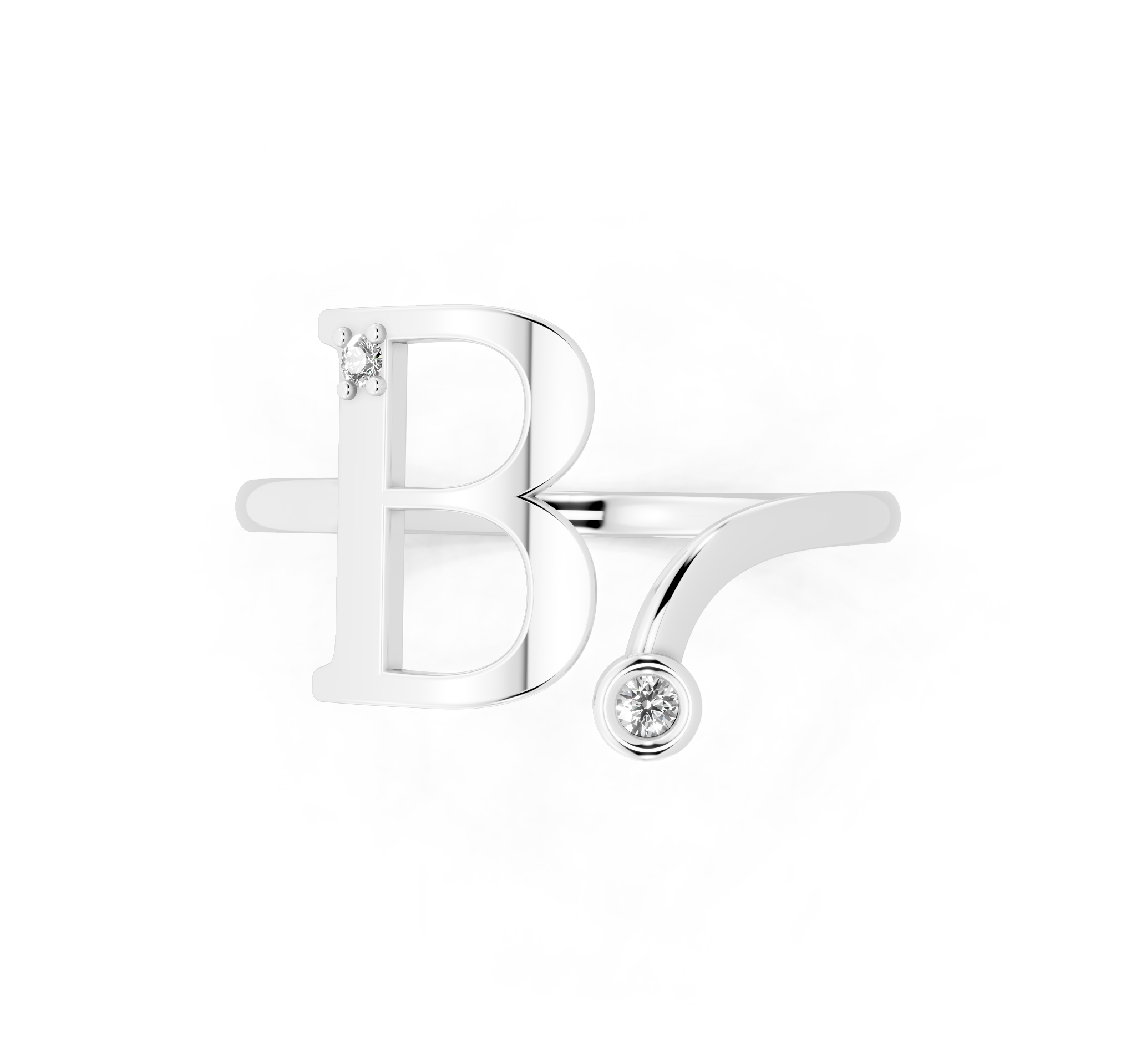 The Aurielle Twin Arc Ring with Round White Lab Created Diamonds