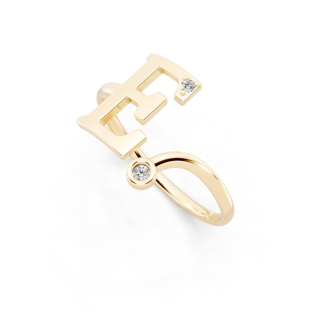 Modern Architectural Statement Diamond Ring with Sparkling Accents