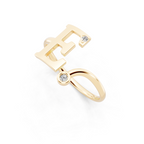 Modern Architectural Statement Diamond Ring with Sparkling Accents