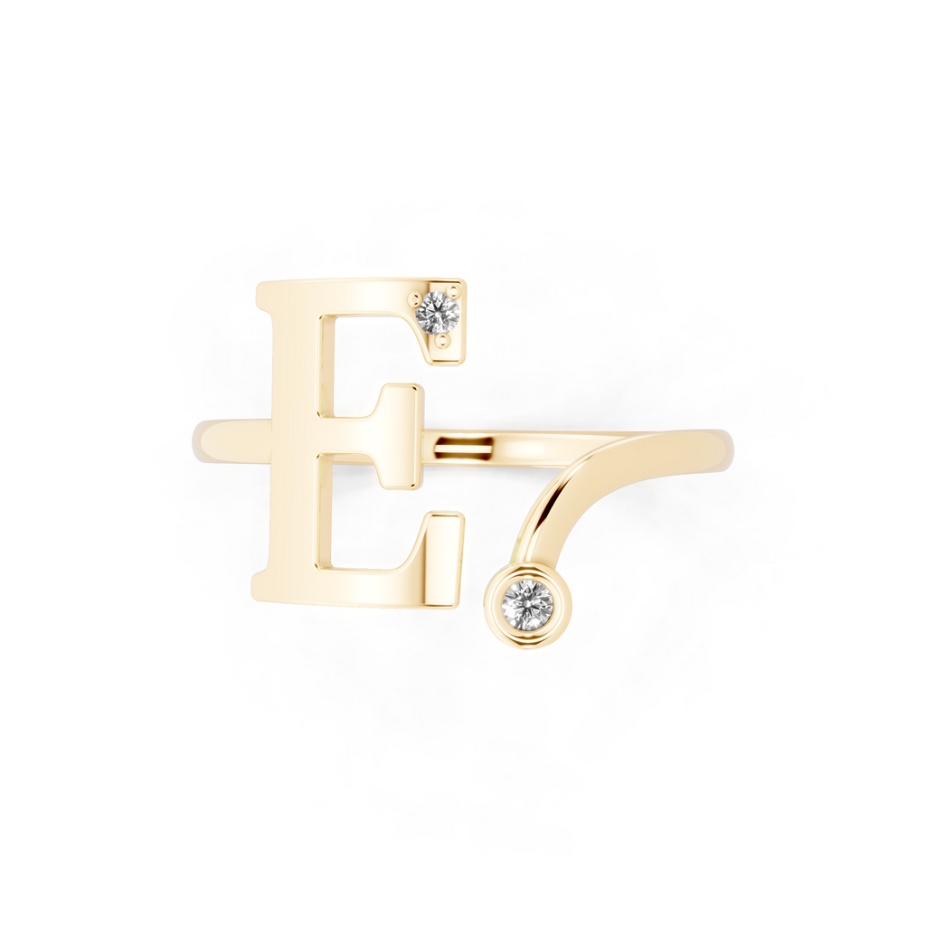 Modern Architectural Statement Diamond Ring with Sparkling Accents