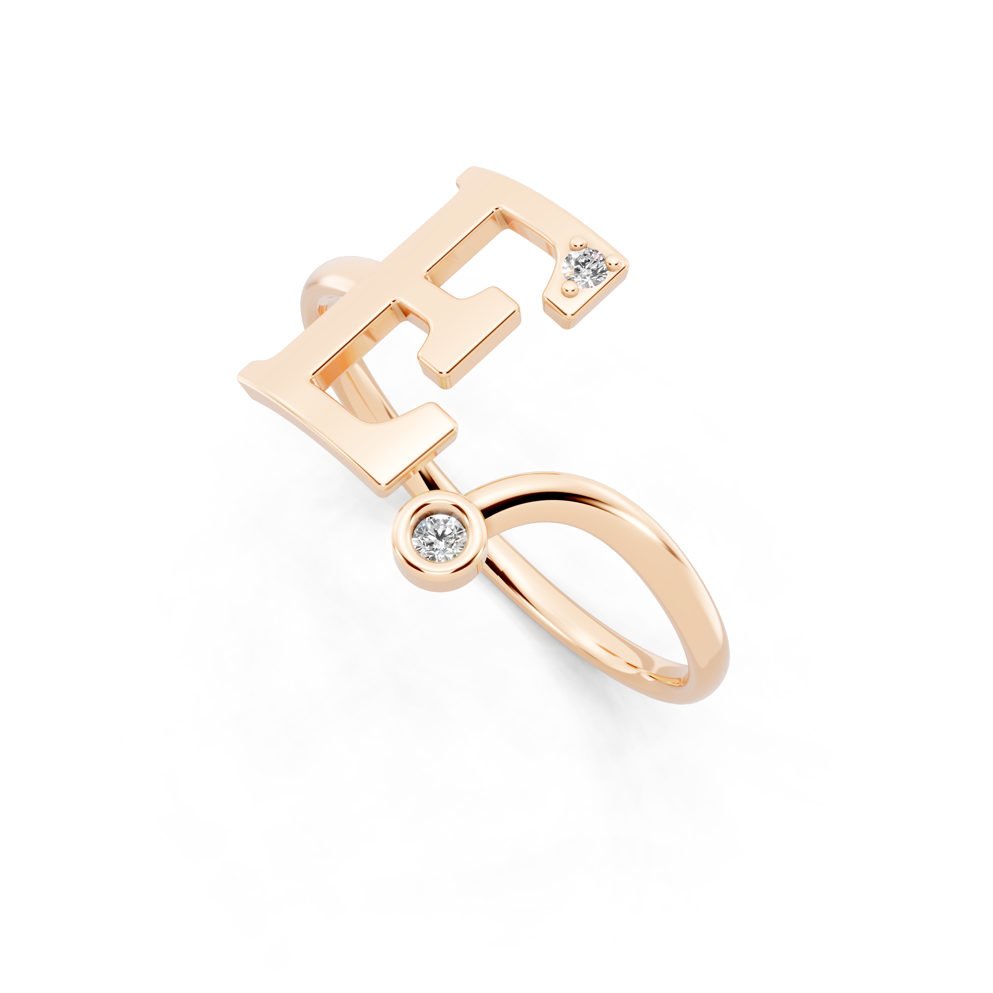 Modern Architectural Statement Diamond Ring with Sparkling Accents