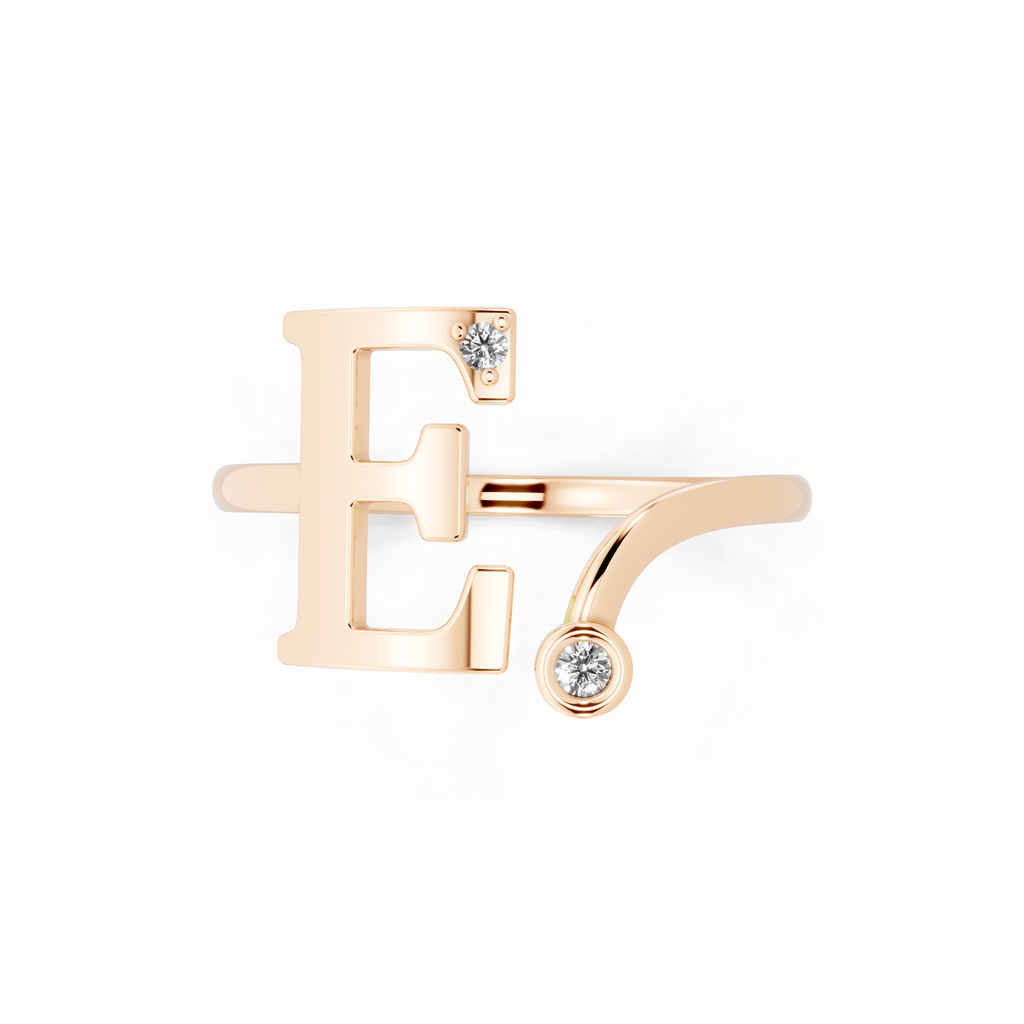 Modern Architectural Statement Diamond Ring with Sparkling Accents