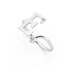 Modern Architectural Statement Diamond Ring with Sparkling Accents