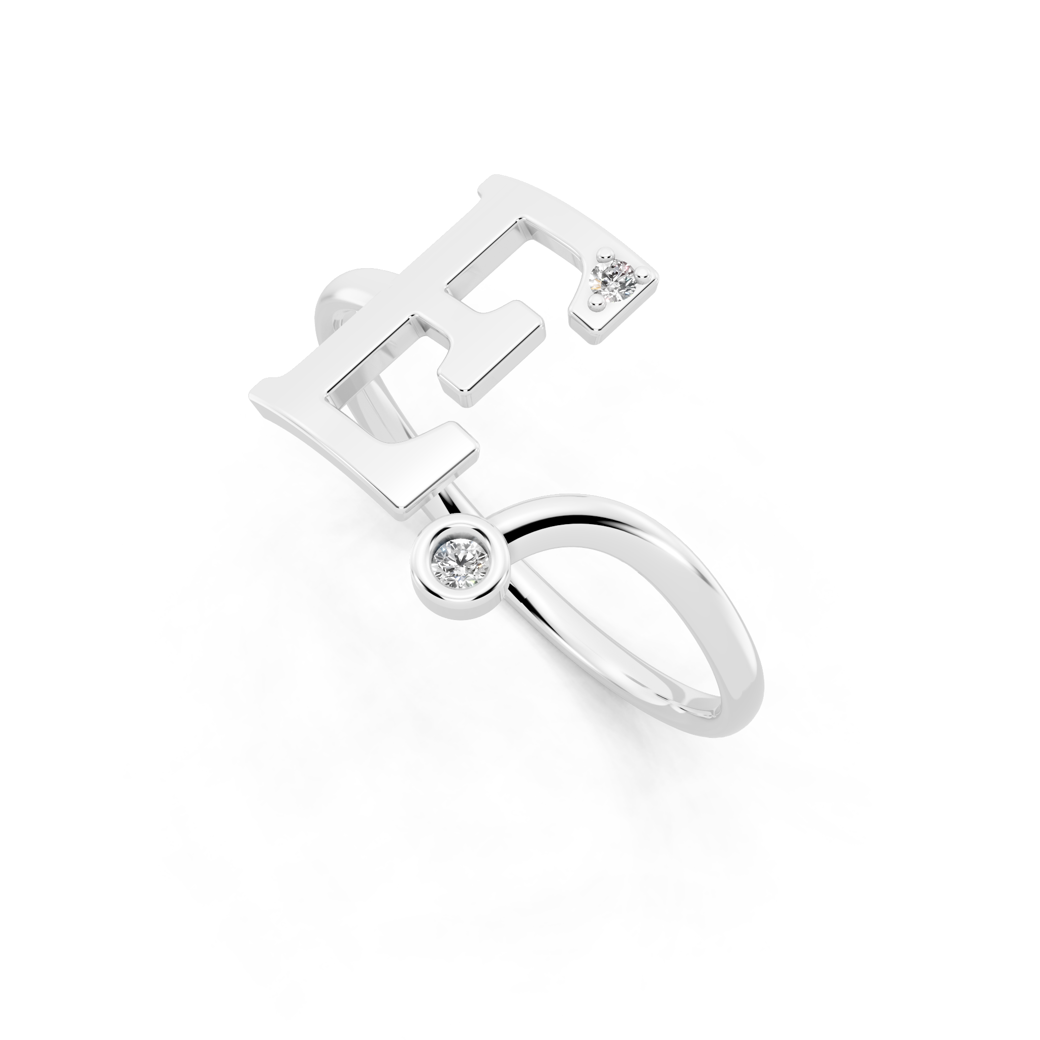 Modern Architectural Statement Diamond Ring with Sparkling Accents