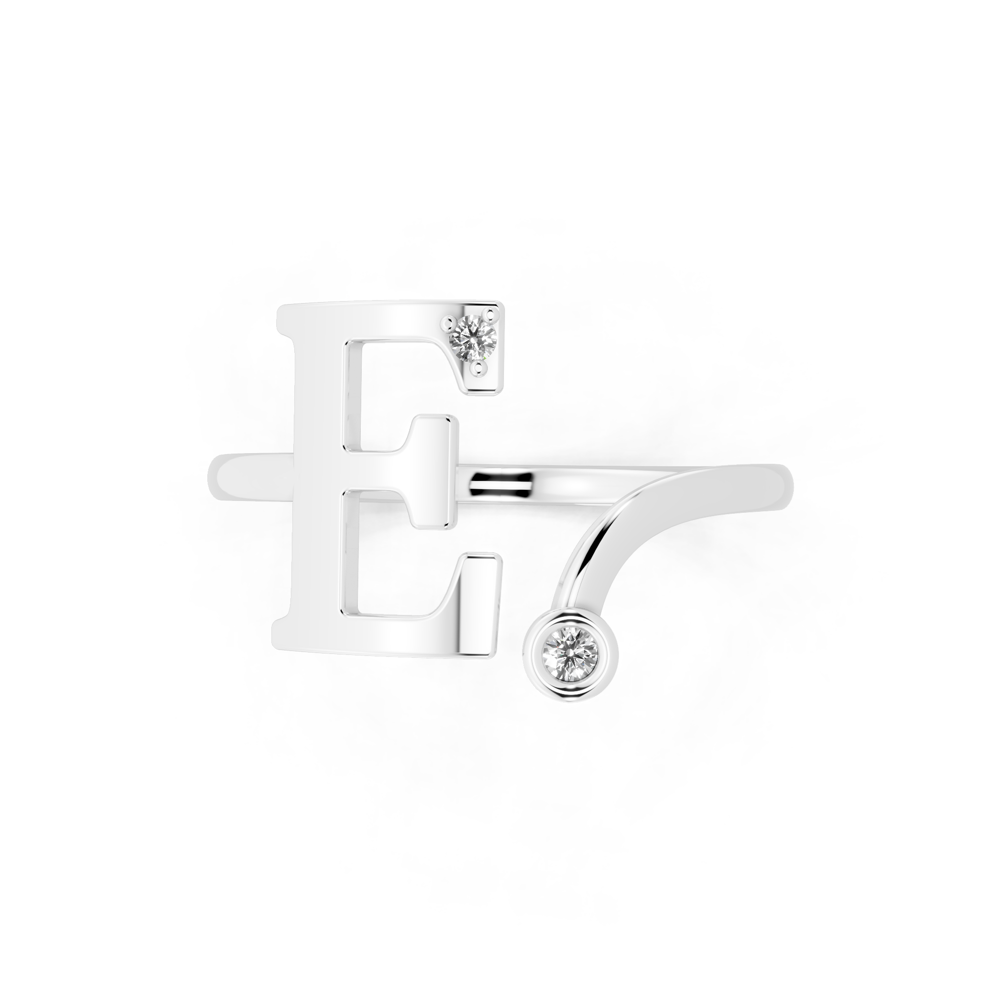 Modern Architectural Statement Diamond Ring with Sparkling Accents