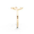 Modern Bezel Accent Open Lab Created Diamond Ring in Yellow, White, Rose Gold Tone