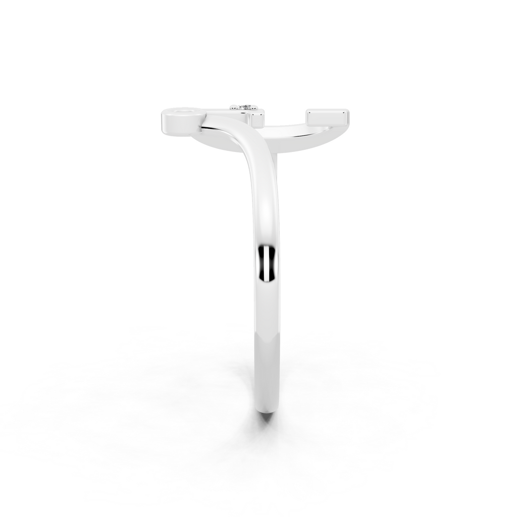 Modern Bezel Accent Open Lab Created Diamond Ring in Yellow, White, Rose Gold Tone