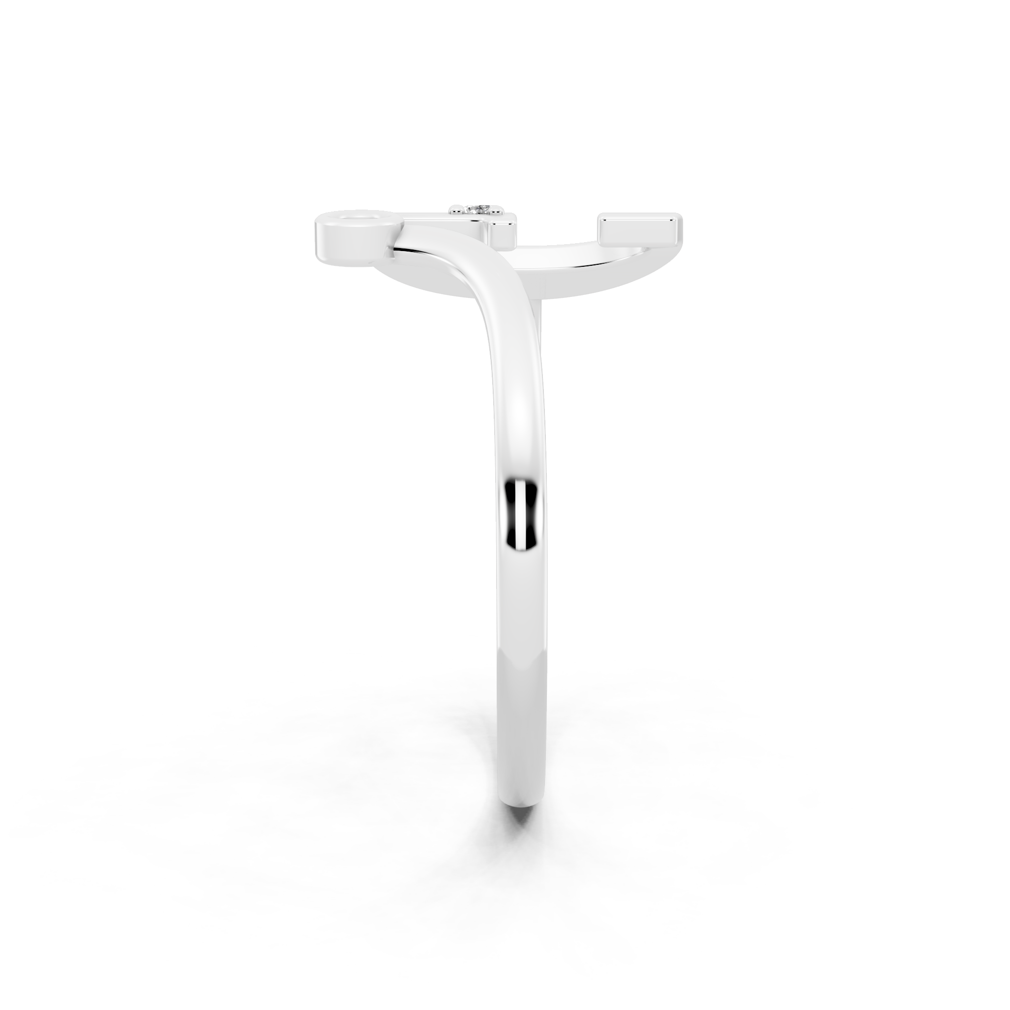 Modern Bezel Accent Open Lab Created Diamond Ring in Yellow, White, Rose Gold Tone