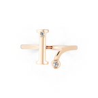 Contemporary Open Bypass Statement Ring with Lab Created White Stone Accents