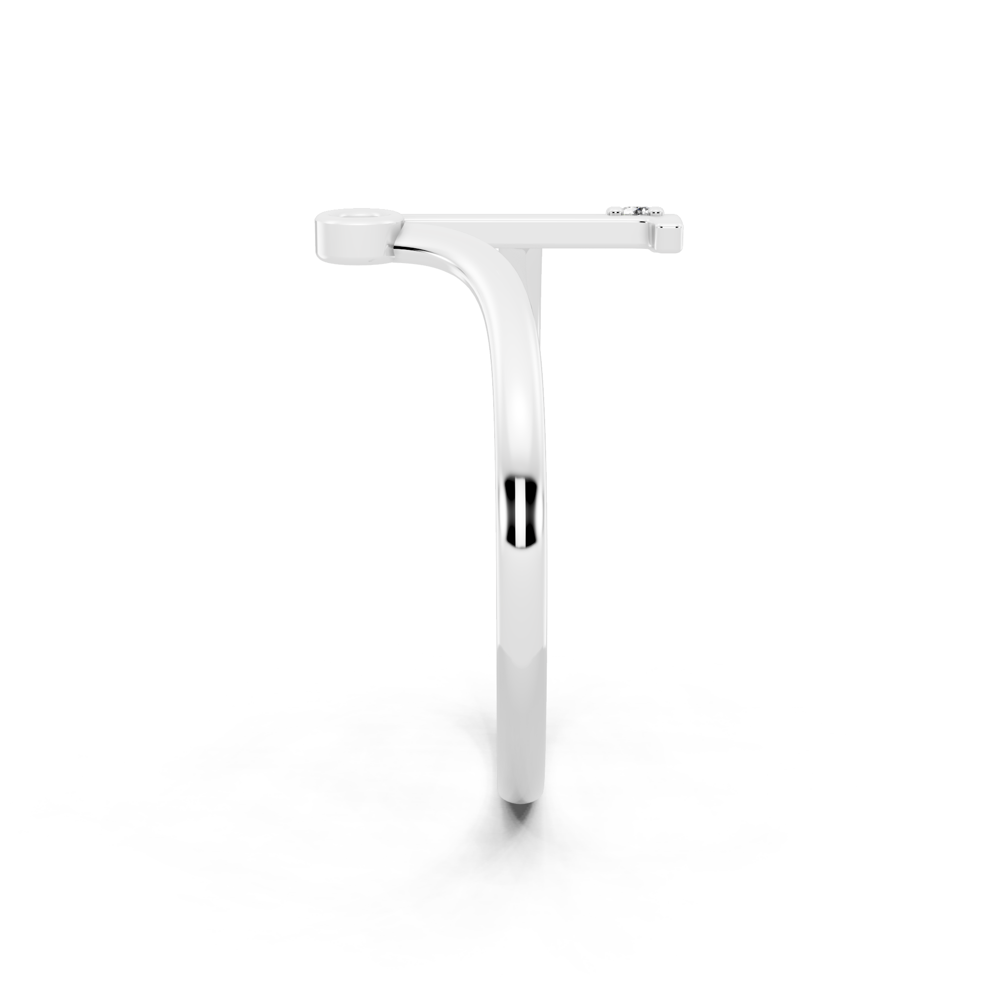 Contemporary Open Bypass Statement Ring with Lab Created White Stone Accents