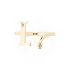 Simple 'L' Letter Lab Created Diamond Anniversary Ring for Wifey