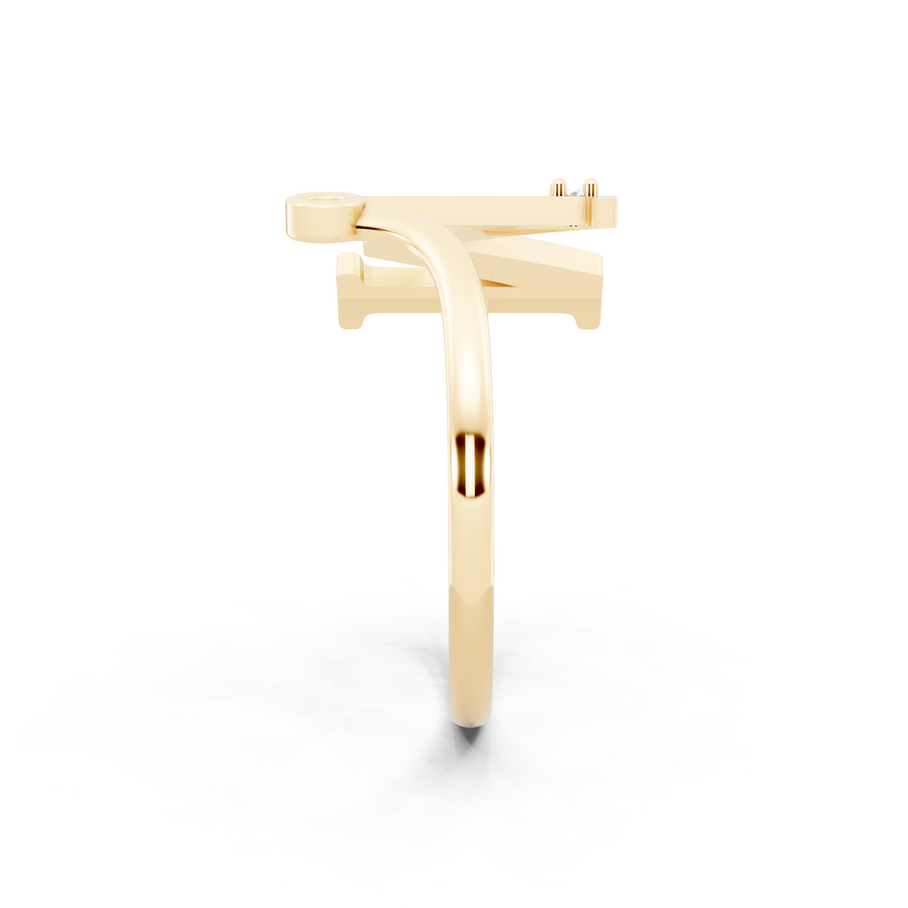 Elegant M Initial Ring with Brilliant Lab Created Stone Accents