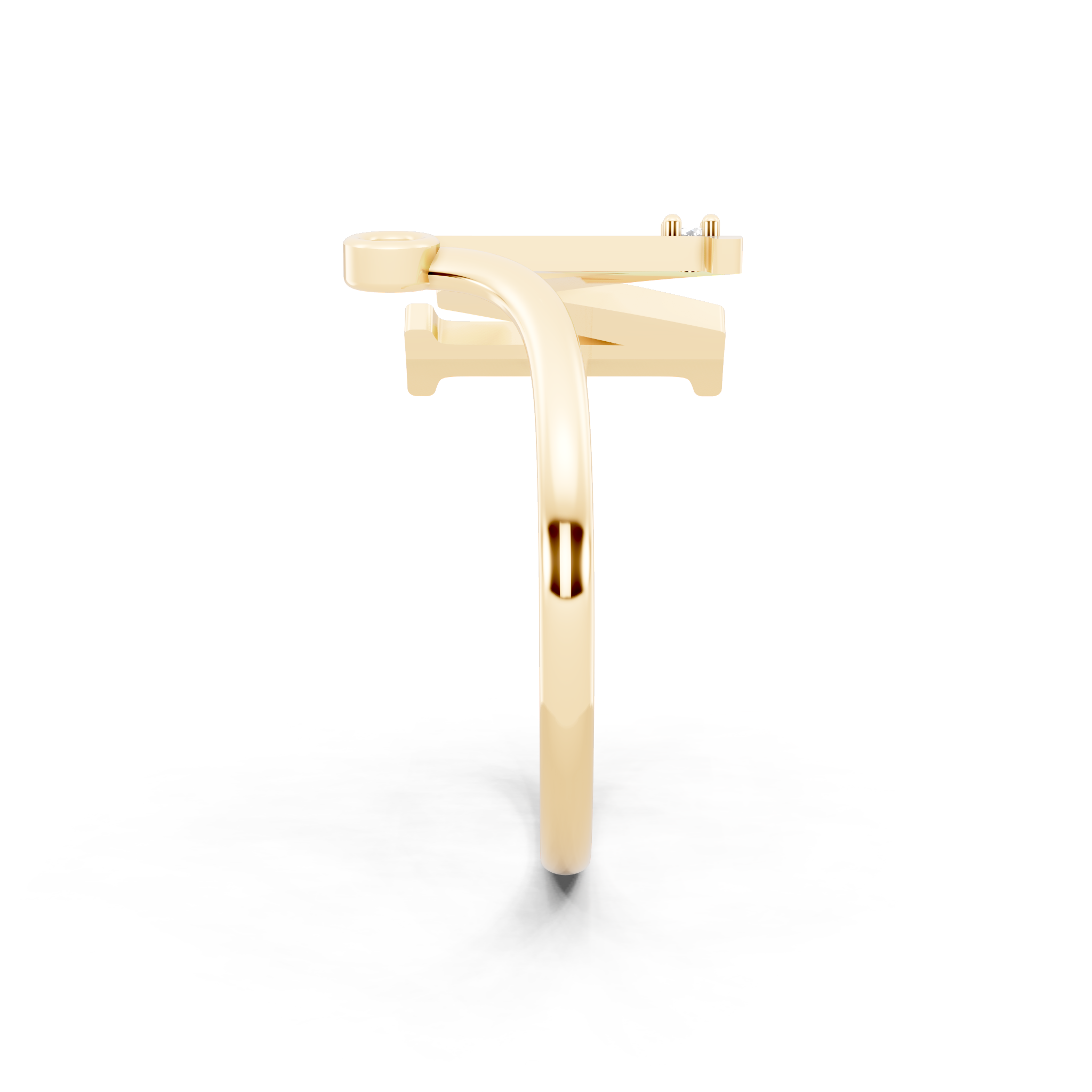 Elegant M Initial Ring with Brilliant Lab Created Stone Accents