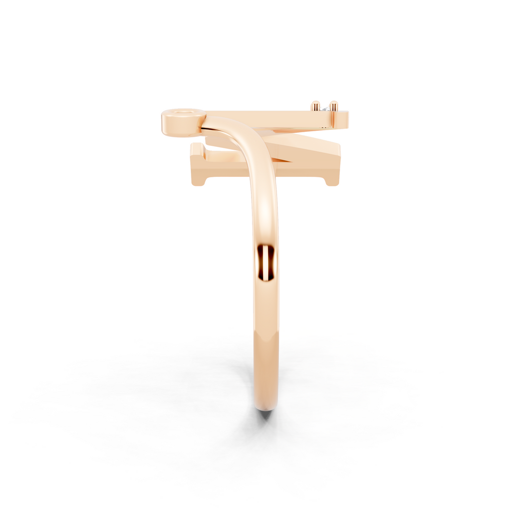 Elegant M Initial Ring with Brilliant Lab Created Stone Accents