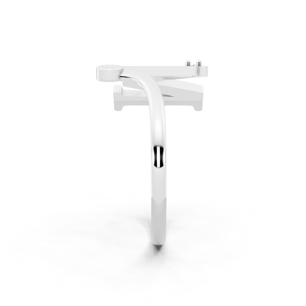 Elegant M Initial Ring with Brilliant Lab Created Stone Accents