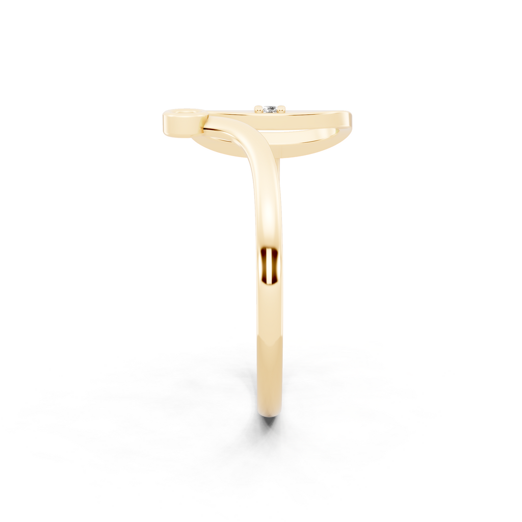 Luxury Letter O Ring with Lab Grown White Stone Accents
