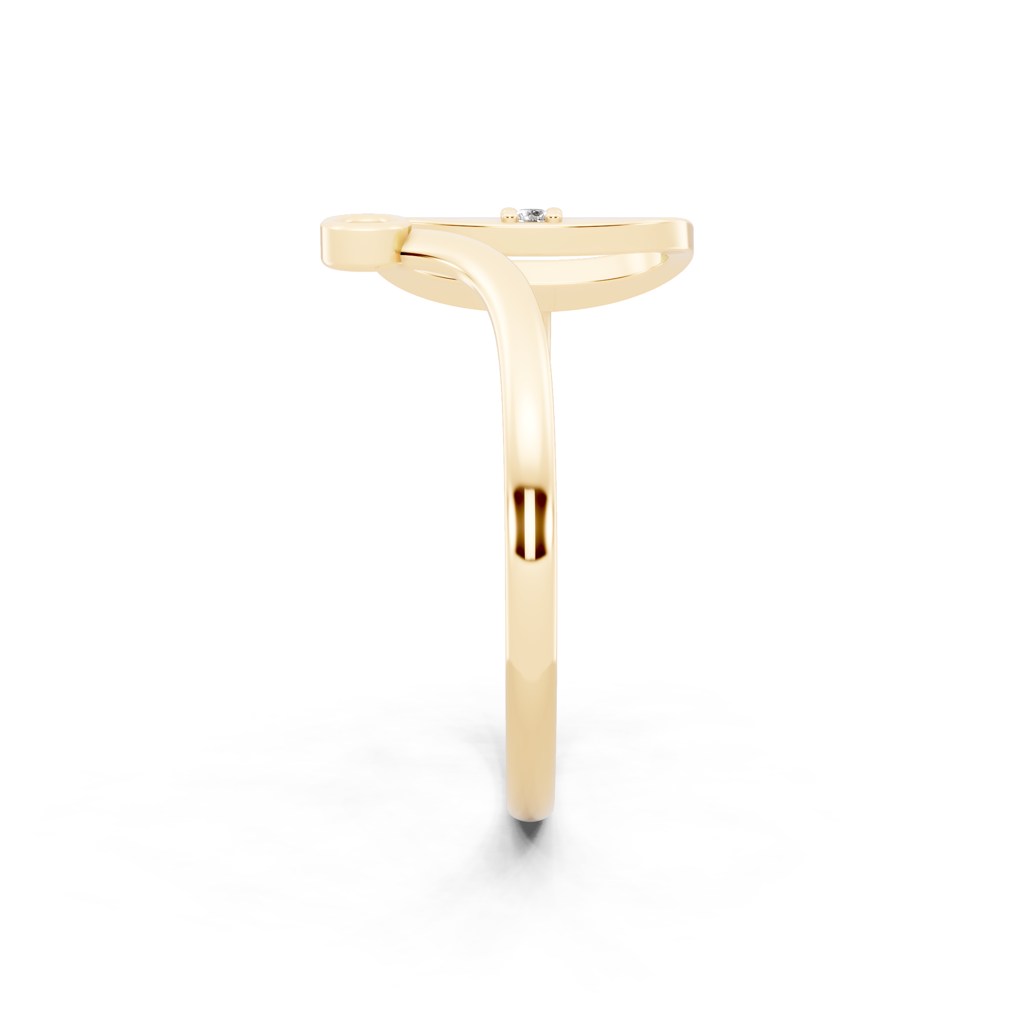 Luxury Letter O Ring with Lab Grown White Stone Accents