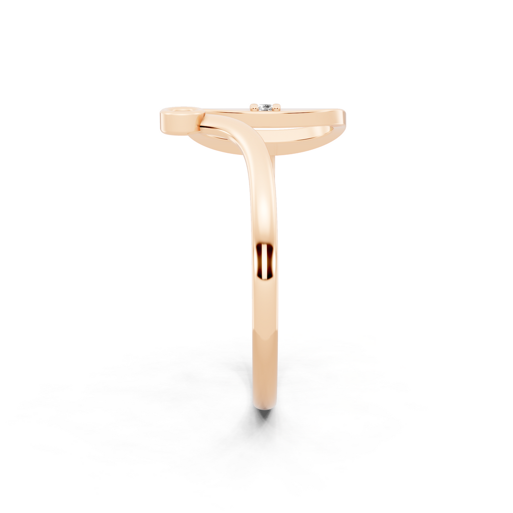 Luxury Letter O Ring with Lab Grown White Stone Accents