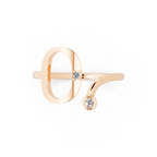 Luxury Letter O Ring with Lab Grown White Stone Accents