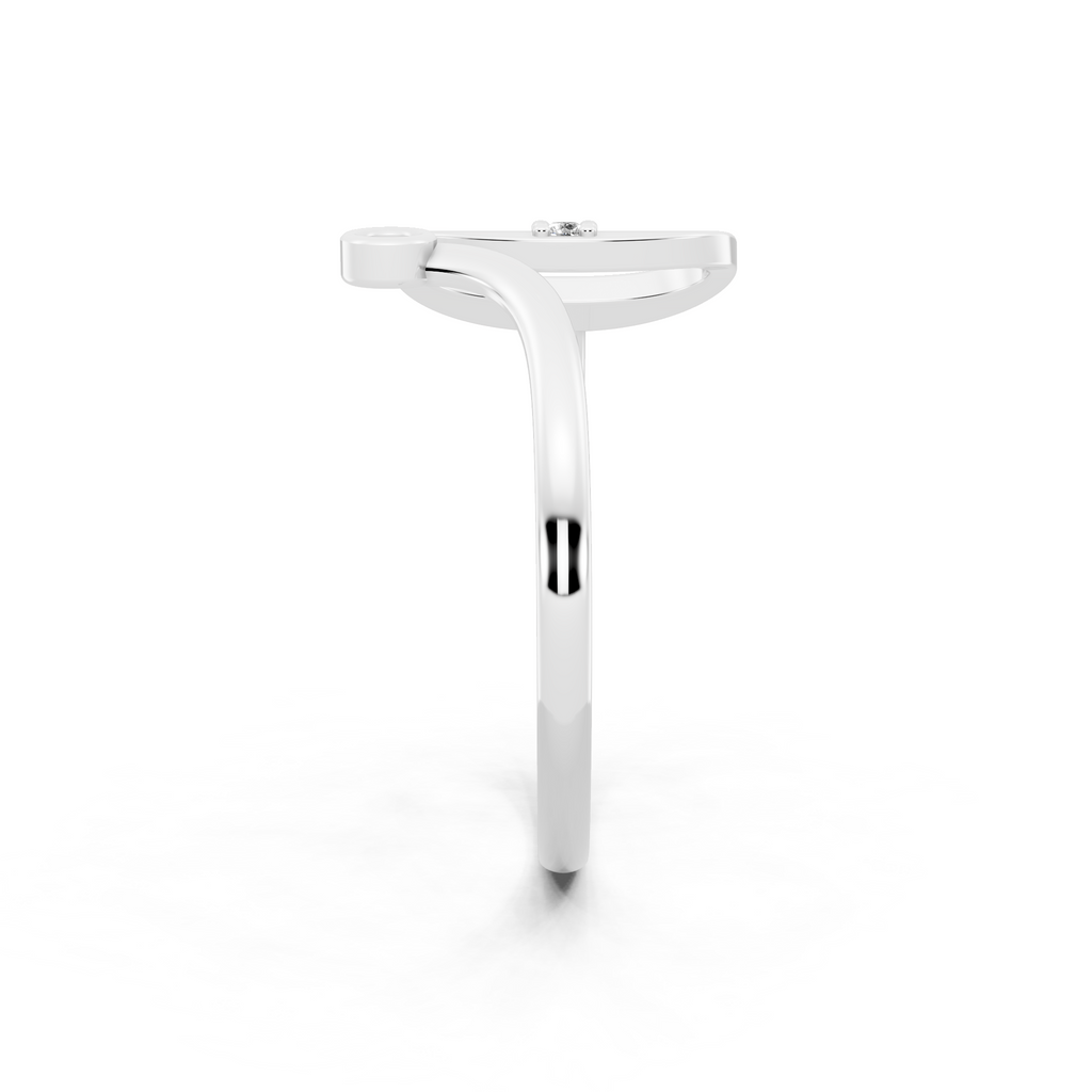 Luxury Letter O Ring with Lab Grown White Stone Accents