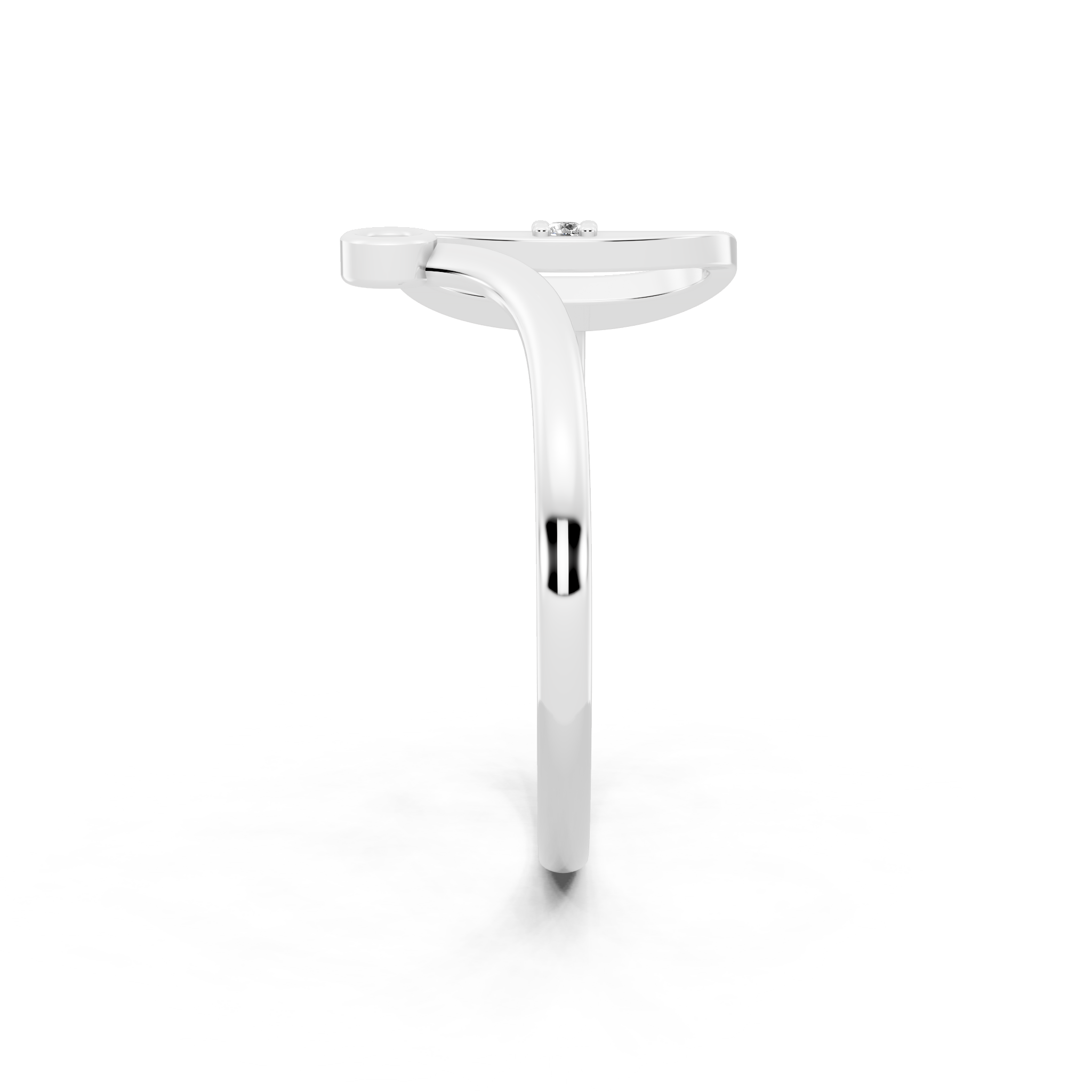 Luxury Letter O Ring with Lab Grown White Stone Accents