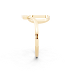 Elegant Contemporary Open Lab Created Diamond Ring with Bezel and Prong Accent Stones