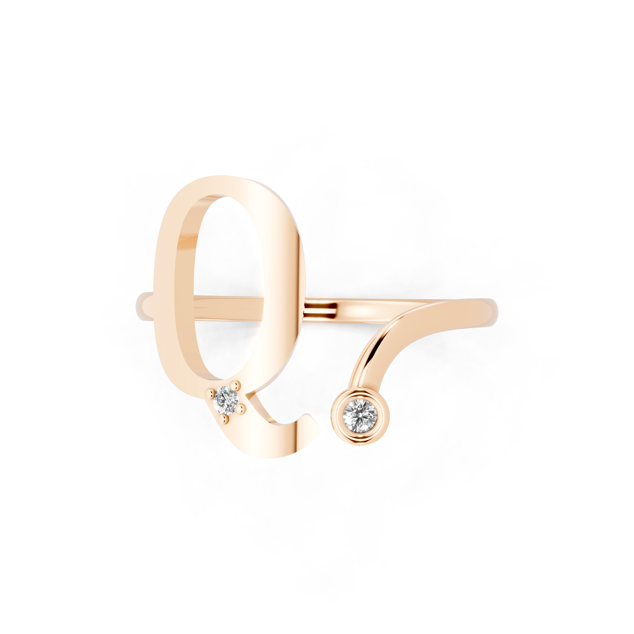 Elegant Contemporary Open Lab Created Diamond Ring with Bezel and Prong Accent Stones