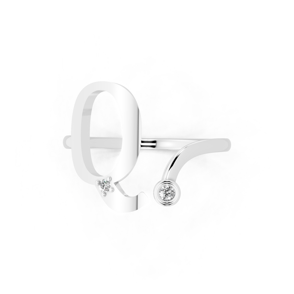 Elegant Contemporary Open Lab Created Diamond Ring with Bezel and Prong Accent Stones