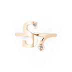 Luxury S Letter Open Wrap Ring with Lab Created Diamond Accents