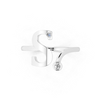 Luxury S Letter Open Wrap Ring with Lab Created Diamond Accents