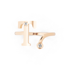 Contemporary Initial Sculptural T Open Ring for Special Moments