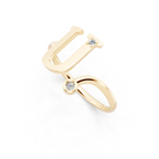 Fancy U Initial Lab Grown Diamond Accent Ring for Women