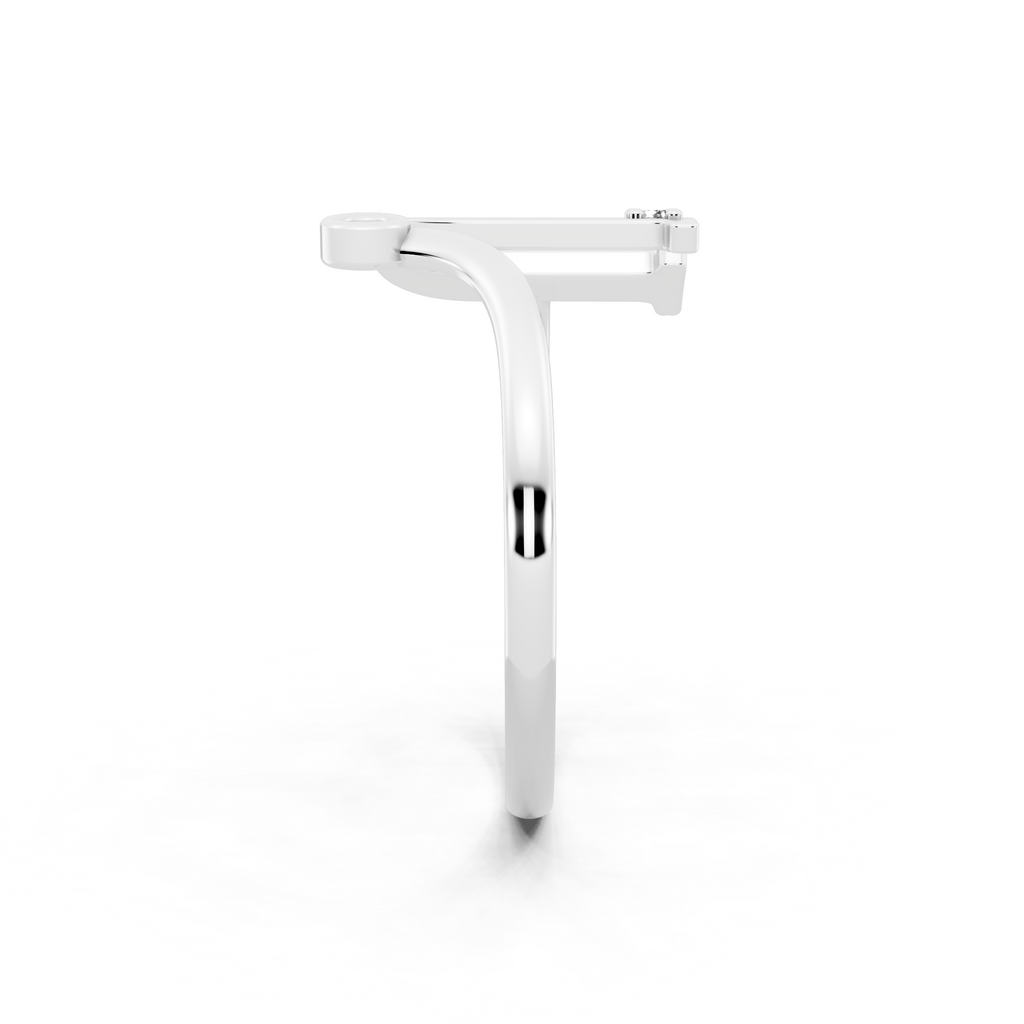 Fancy U Initial Lab Grown Diamond Accent Ring for Women
