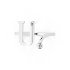 Fancy U Initial Lab Grown Diamond Accent Ring for Women