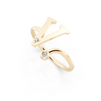 Luxury V Initial Open Ring for Women in Gold Tone