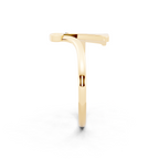 Luxury V Initial Open Ring for Women in Gold Tone