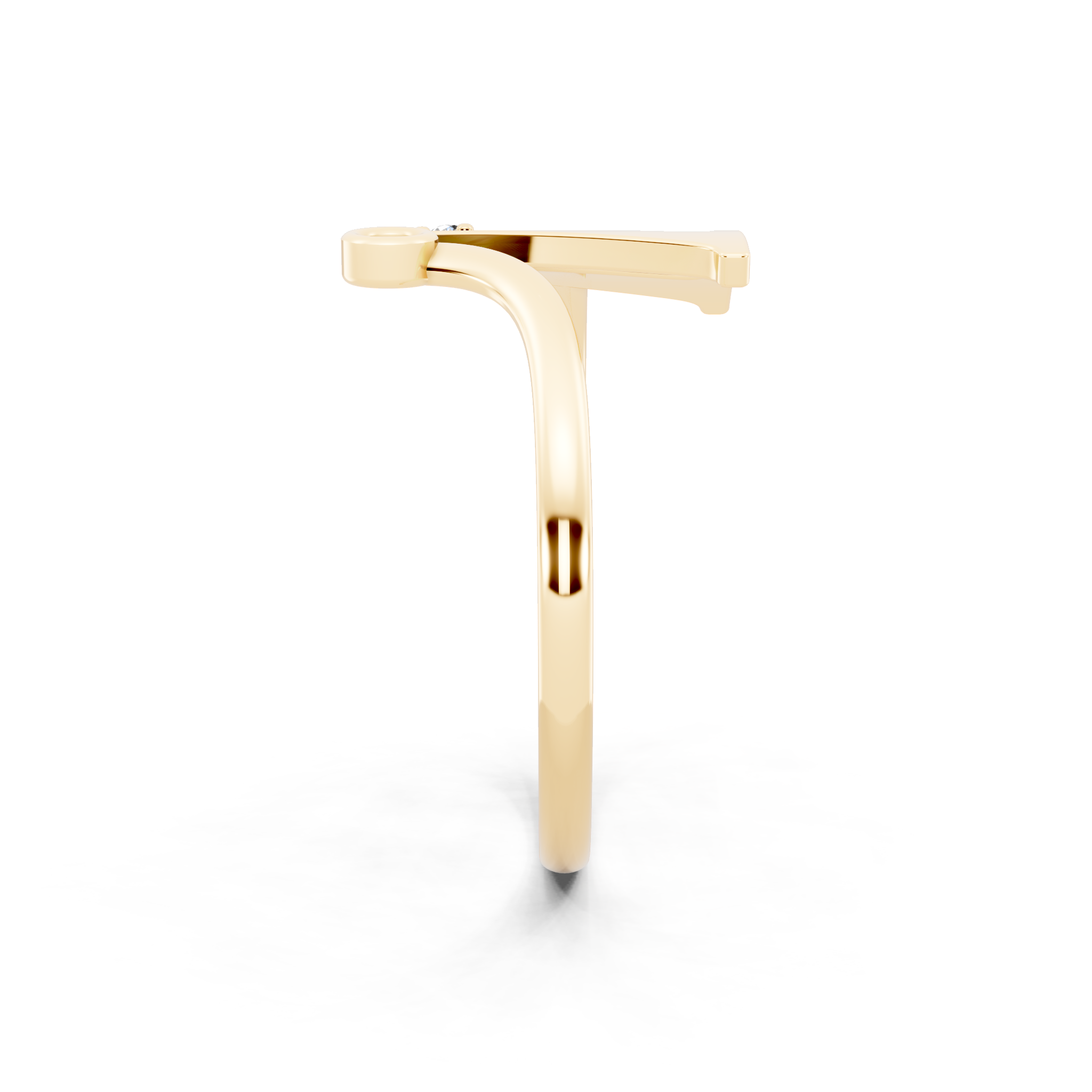 Luxury V Initial Open Ring for Women in Gold Tone
