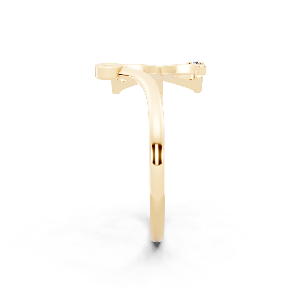 Sculptural X Initial Open Ring Lab Grown Diamond Look Design