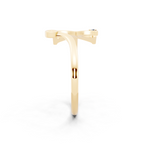 Sculptural X Initial Open Ring Lab Grown Diamond Look Design
