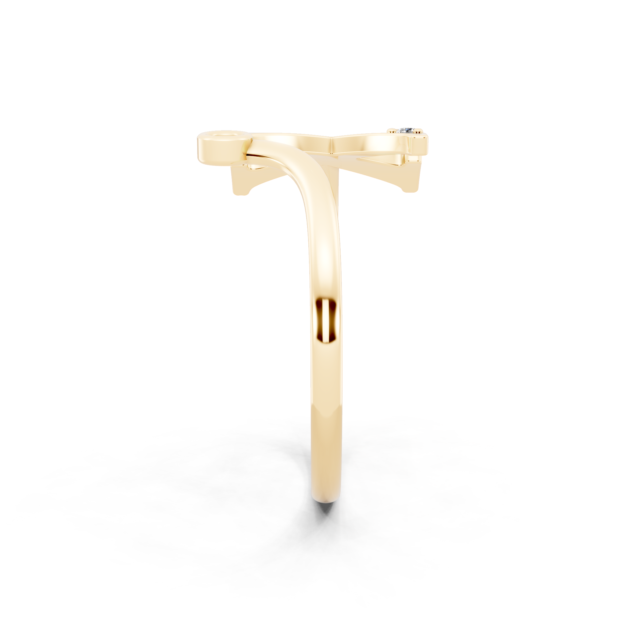Sculptural X Initial Open Ring Lab Grown Diamond Look Design