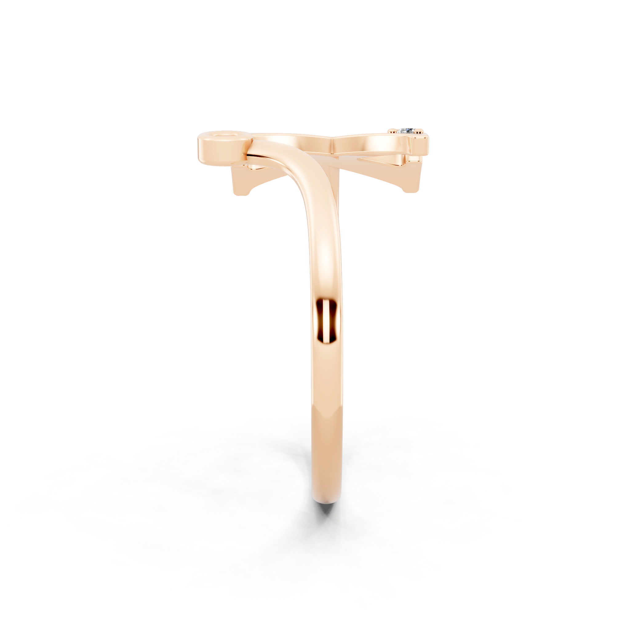 Sculptural X Initial Open Ring Lab Grown Diamond Look Design