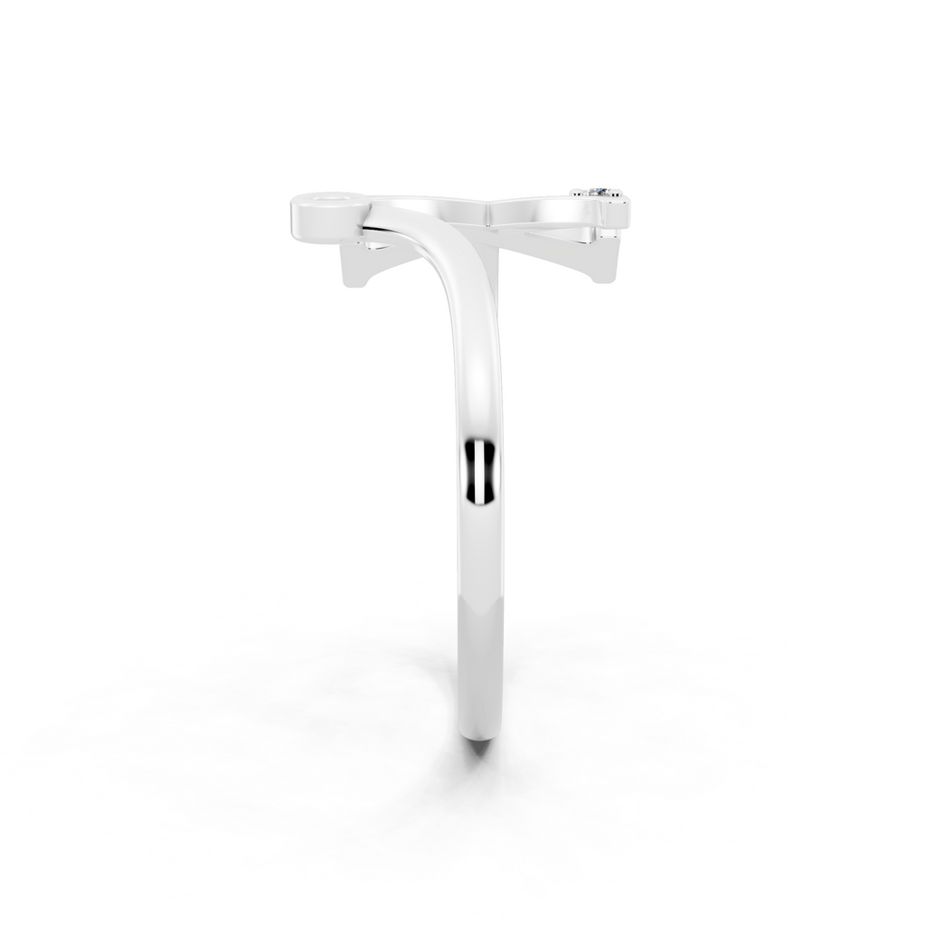 Sculptural X Initial Open Ring Lab Grown Diamond Look Design