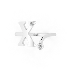 Sculptural X Initial Open Ring Lab Grown Diamond Look Design