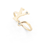 Luxury Abstract Bypass Ring with Bezel Stone